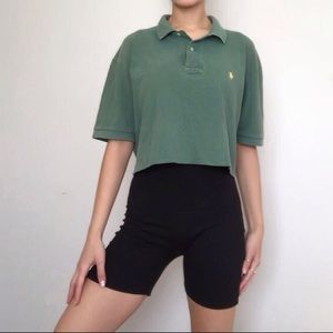 Vintage Green Cropped Ralph Lauren Button Shirt